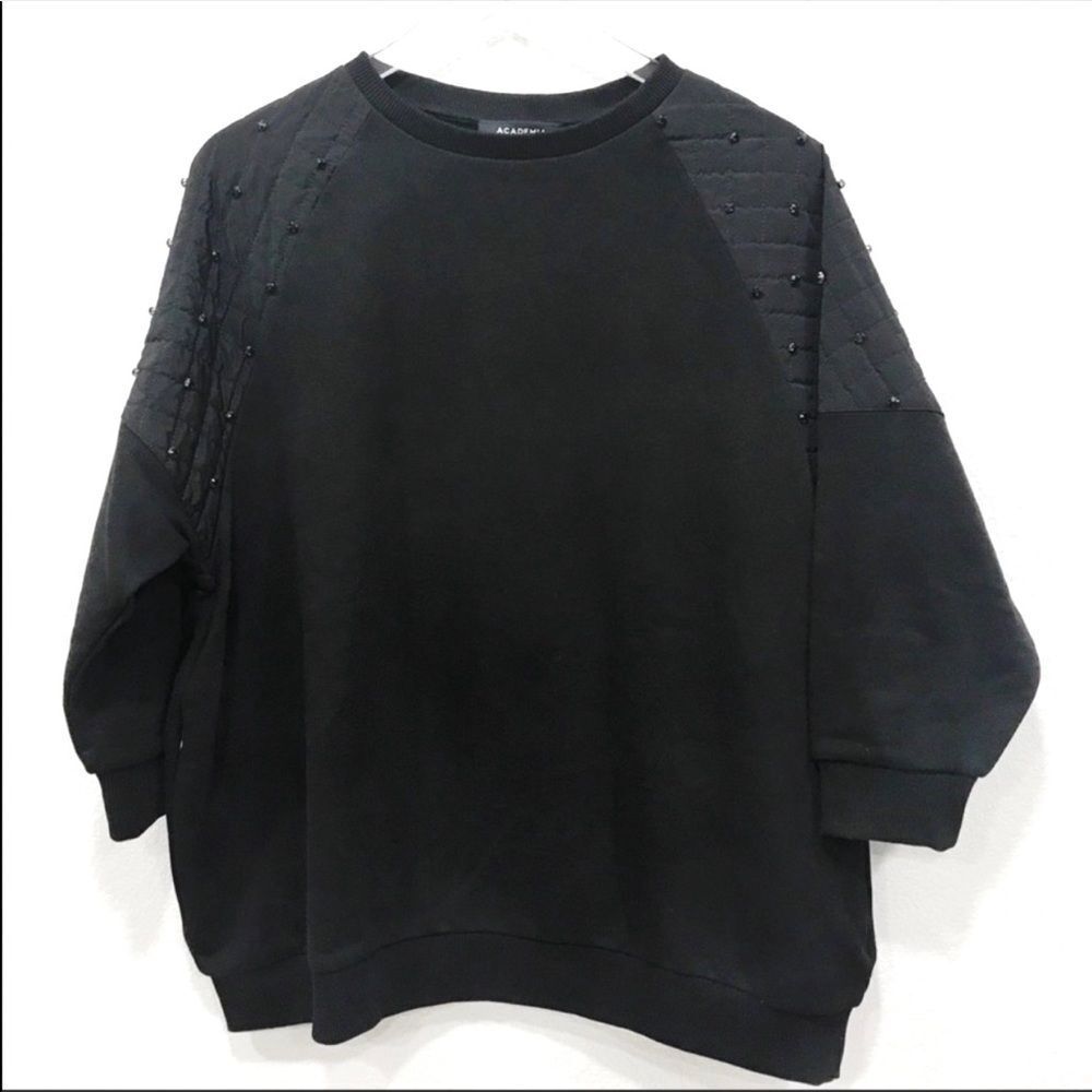 Academia quilted crystal‎ studded sweatshirt XS